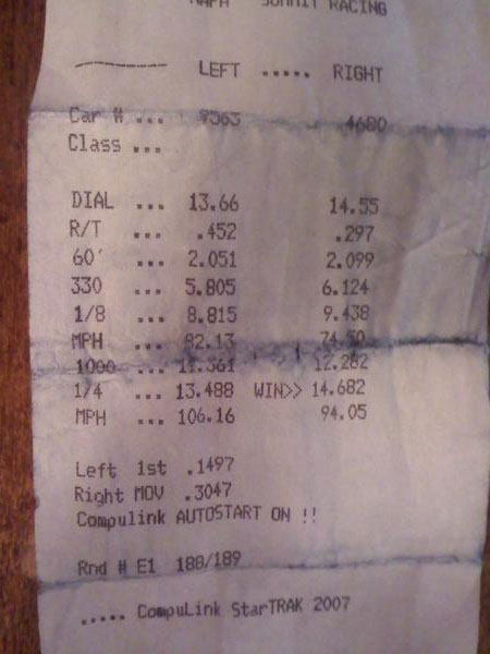 2000  Pontiac Trans Am Formula Timeslip Scan
